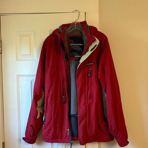 Abercrombie & Fitch Red Ski Jacket. Vintage style. Size large.
